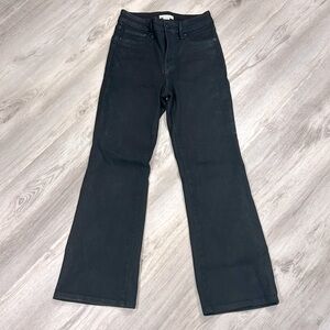Good American Good Legs Cropped Mini Bootcut Jeans / Black Coated / GLCB001SNA